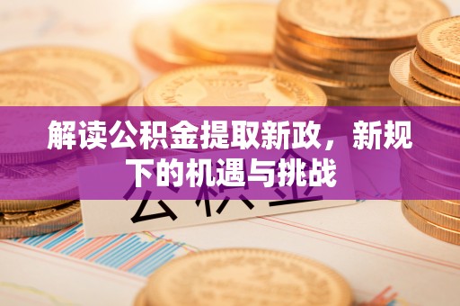 新田解读公积金提取新政，新规下的机遇与挑战